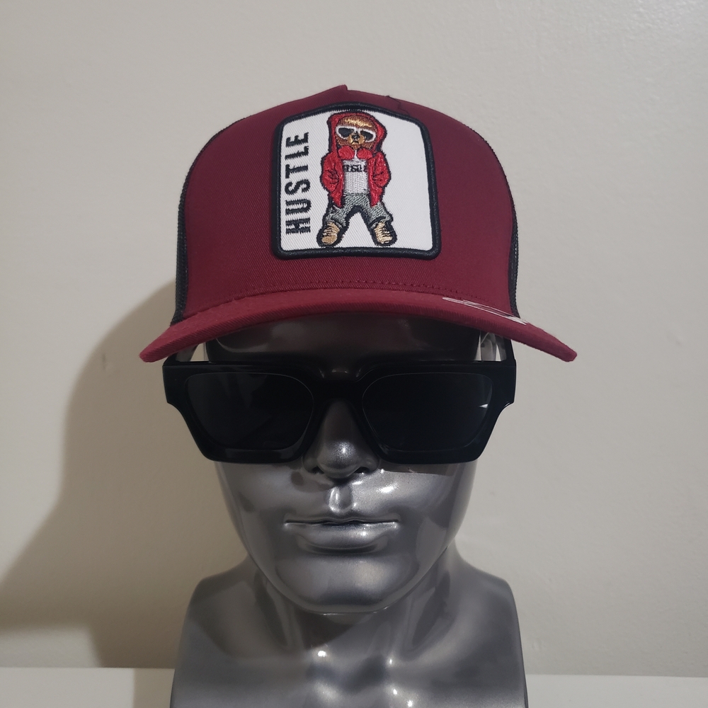 Hustler Hollywood Burgundy Trucker Hat with Patch